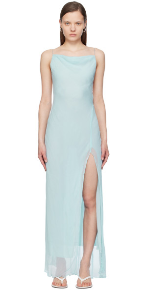 bec bridge blue dress Hire BEC+BRIDGE Conni Asym Midi Dress in Arctic Blue/ Dark Chocolate B   SUSTAINABLY. The Dress Hire