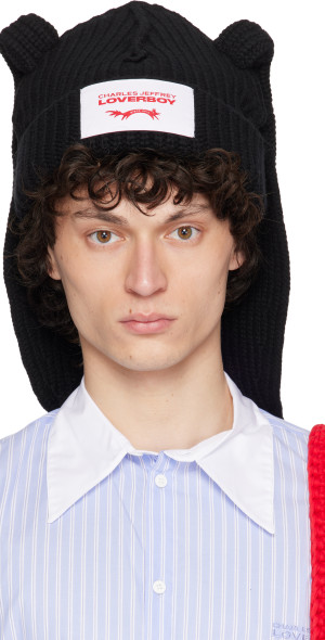 Charles Jeffrey LOVERBOY - Black Chunky Rabbit Beanie