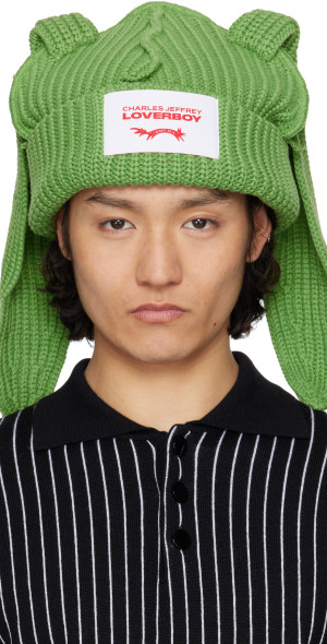 Charles Jeffrey LOVERBOY - Green Chunky Rabbit Beanie