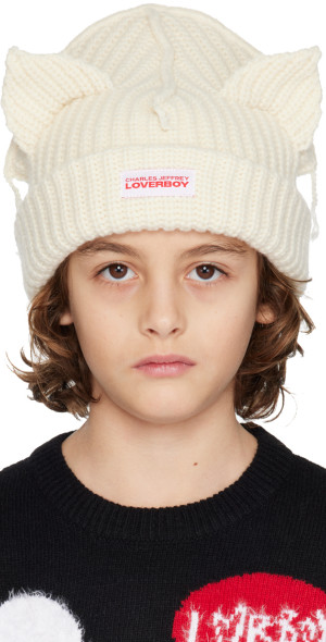 Charles Jeffrey LOVERBOY - Kids Off-White Chunky Ears Beanie