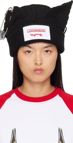 Charles Jeffrey LOVERBOY - SSENSE Exclusive Black Punk Ears Beanie