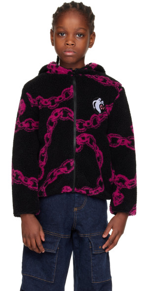 Chopova Lowena - Kids Black & Pink Charm Party Fleece Jacket