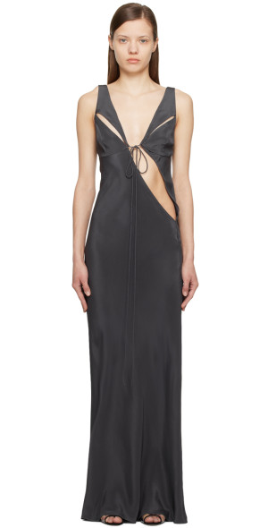 Christopher Esber - Gray Triquetra Contoured Maxi Dress