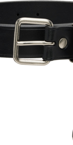 S*h様 STEER OIL SMOOTH LEATHER BELT〈30mm〉 Comme des Garçons Homme: Black Steer Oil Smooth 30 MM Belt | SSENSE