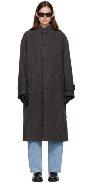 COOR - Gray Cashmere High-Neck Coat