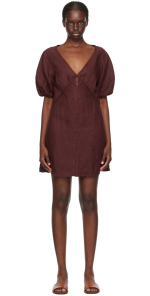 knee length dresses for ladies Shirring Mini Dress - Deiji Studios main image 0