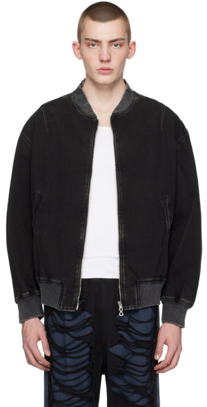 D-Vinz Bomber jacket in clean-wash denim Washed Nylon Bomber