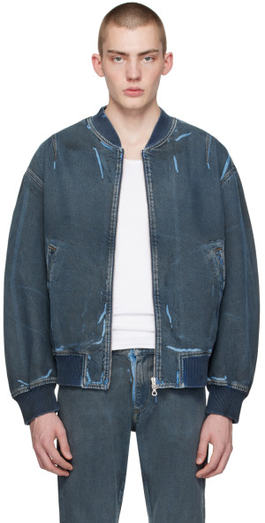Diesel - Blue & Black D-Vinz-S Denim Bomber Jacket