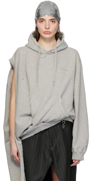 トップス doublet 24SS AI IMAGE MISTAKE HOODIE Doublet - Gray AI Image Generation Mistake Hoodie