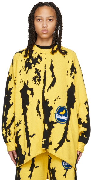 doublet - Yellow & Black Jacquard Banana Sweater