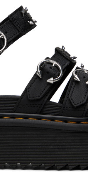 靴 Dr.Martens BLAIRE QUAD PIERCING SANDALS Dr. Martens Black Blaire Piercing Leather Platform Sandals Dr. Martens