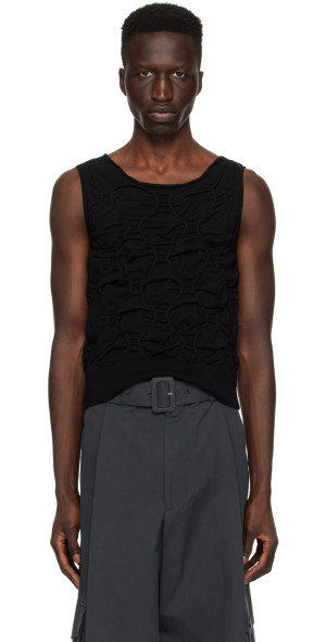 Dries Van Noten - Black Smocked Tank Top