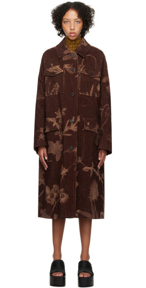 Dries Van Noten - Brown Floral Reversible Coat