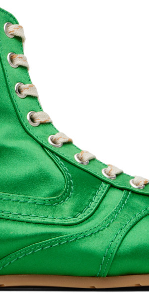 Dries Van Noten - Green Satin High Top Sneakers