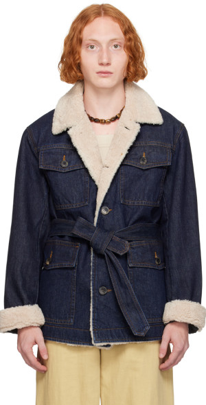 Dries Van Noten - Indigo Sherpa-Lined Denim Jacket