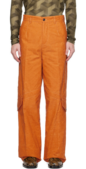 Dries Van Noten - Orange Wide Leg Cargo Pants