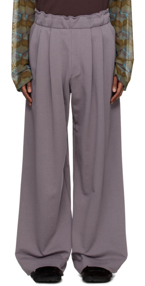 Dries Van Noten - Purple Pleated Sweatpants