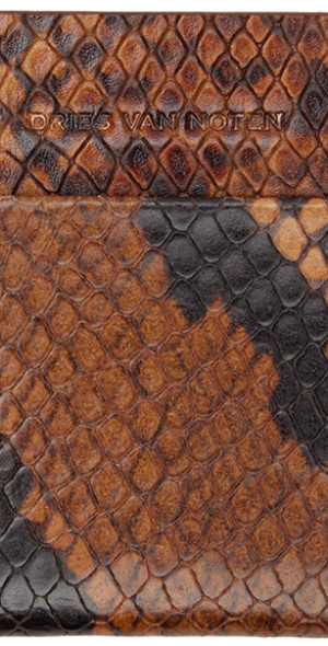 Dries Van Noten - Tan Snake-Embossed Card Holder