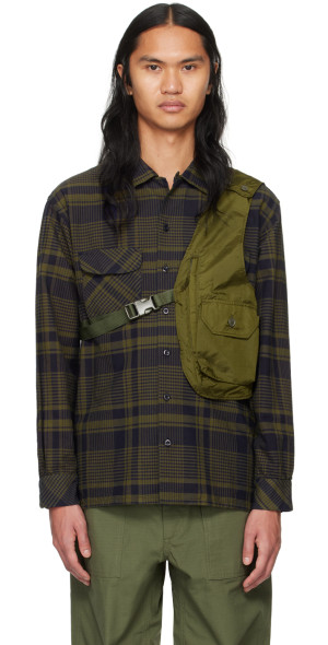 ✦ENGINEERED GARMENTS✦shoulder vest カーキ Engineered Garments - Green Shoulder Vest