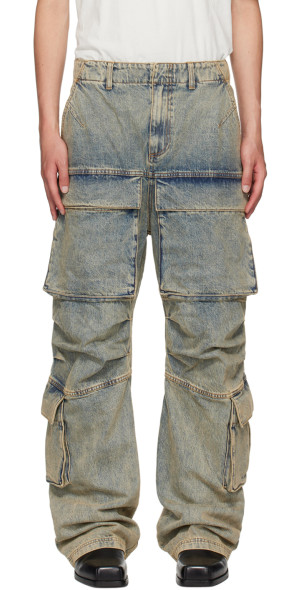Entire Studios - Blue Heavy Denim Cargo Pants
