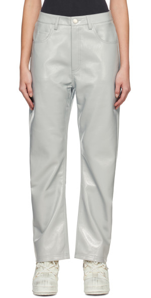 Entire Studios - Blue Wet Faux-Leather Pants