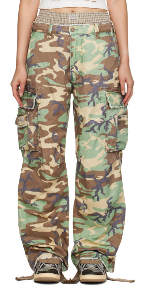 ERL camo cargo pants 迷彩 ERL - Khaki Camo Cargo Pants
