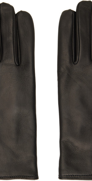Ernest W. Baker - Black Cashmere Lined Leather Gloves