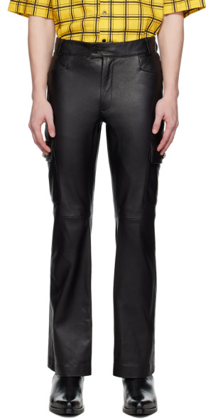 Ernest W. Baker - Black Crystal Leather Trousers