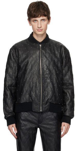 Ernest W. Baker - Black Quilted Leather Jacket