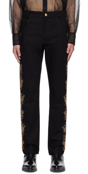 Ernest W. Baker - Black Rose Studded Jeans Ernest W. Baker - Black Rose Studded Jeans