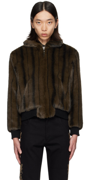 Ernest W. Baker - Brown Harrington Faux-Fur Jacket