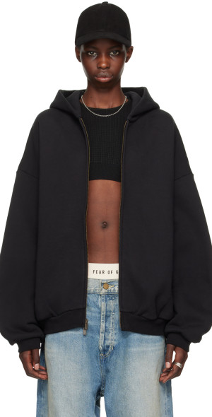 Fear of God ESSENTIALS - Black Full Zip Hoodie