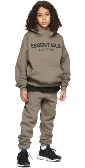 Fear of God ESSENTIALS - Kids Taupe Fleece Pullover Hoodie