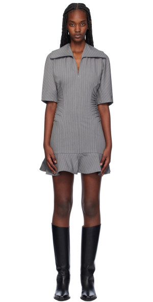 knee length dresses for ladies Egret Stripe Cotton Mini Dress main image 0