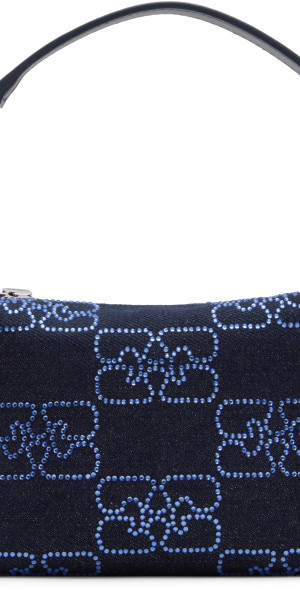 GANNI - Navy Small Butterfly Denim Sparkle Bag