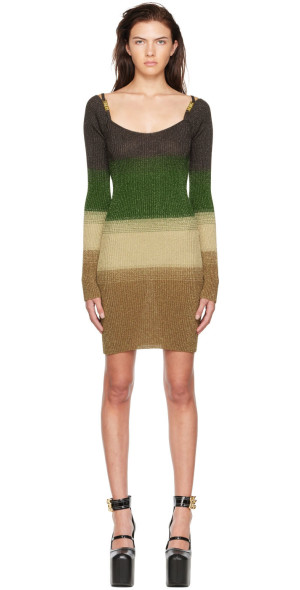 GCDS - SSENSE Exclusive Brown & Green Minidress