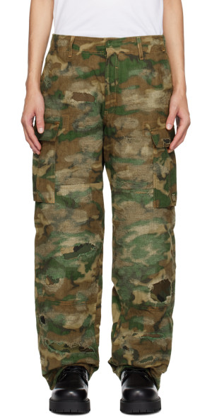 Givenchy Khaki Distressed Cargo Pants