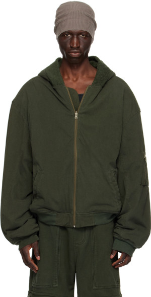 GREG ROSS - Khaki Reversible Bomber Jacket