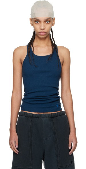 GREG ROSS - Navy Raw Edge Tank Top