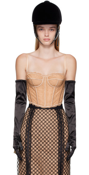 新品タグ付き✨GUCCI SS22 GG Net Corset コルセット Gucci - Pink GG Net Corset