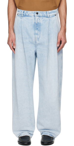 Hed Mayner - Blue Pleated Jeans