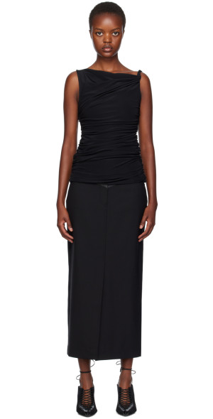 Helmut Lang - Black Twisted Asymmetric Tank Top