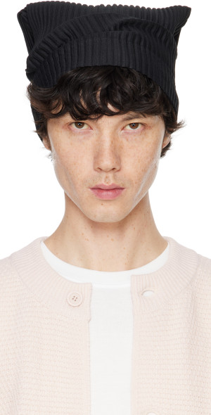 HOMME PLISSÉ ISSEY MIYAKE - Black Pleats Tube Beanie