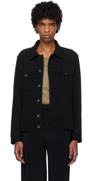 HOMME PLISSÉ ISSEY MIYAKE - Black Wool Like Light Jacket