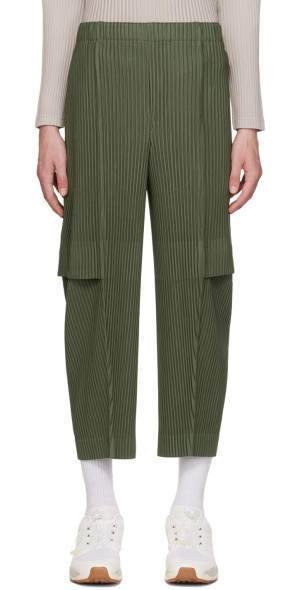 HOMME PLISSÉ ISSEY MIYAKE - Green Loose Fit Cargo Pants