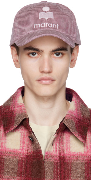 Isabel Marant Light Purple Cap with Embroidery Tyrony Cap Woman ecru and red | ISABEL MARANT Official  main image 3