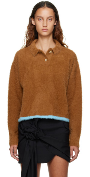 ウエア Jacquemus Le Polo Neve Brown JACQUEMUS NEVE BRUSHED KNITTED POLO SWEATER – TheLuxeLend