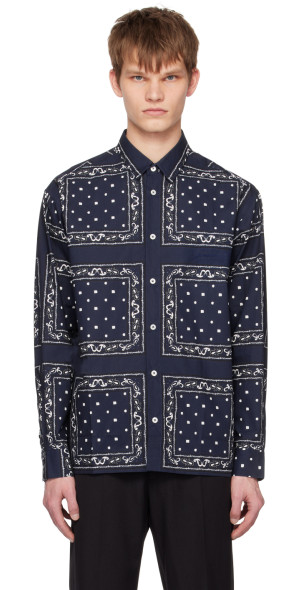 Jacquemus Navy Le Raphia 'La Chemise Baou' Shirt