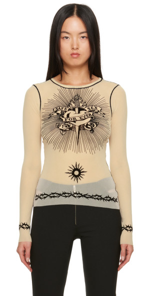 Jean Paul Gaultier - Off-White 'Safe Sex' Long Sleeve T-Shirt