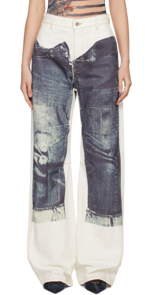 Jean Paul Gaultier - White 'The Trompe L'Oeil Denim' Jeans